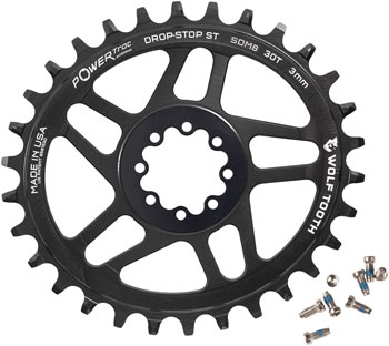Wolf Tooth Elliptical Direct Mount Chainring - 30t, SRAM 8-Bolt DM, 3mm Offset, Drop-Stop ST, Requires HG+ Chain, Black EA Direct Mount Chainrings