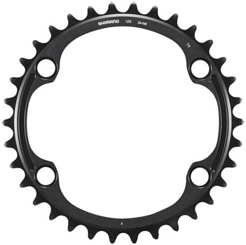Shimano Dura-Ace FC-R9200 12-Speed Chainring - 34t, Asymmetric 110 BCD, Black, NK Black EA Chainrings