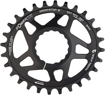 Wolf Tooth Elliptical Direct Mount Chainring - 28t, RaceFace/Easton CINCH Direct Mount, Drop-Stop B, For Boost Cranks, 3mm Offset, Black EA Direct Mount Chainrings