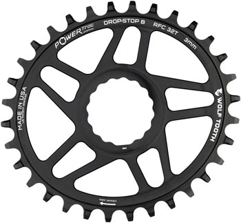 Wolf Tooth Elliptical Direct Mount Chainring - 32t, RaceFace/Easton CINCH Direct Mount, Drop-Stop B, For Boost Cranks, 3mm Offset, Black EA Direct Mount Chainrings