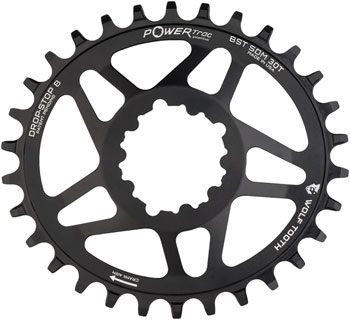Wolf Tooth Elliptical Direct Mount Chainring - 30t, SRAM Direct Mount, Drop-Stop B, For SRAM 3-Bolt Boost Cranksets, 3mm Offset, Black EA Direct Mount Chainrings