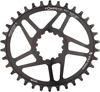 Wolf Tooth Elliptical Direct Mount Chainring - 34t, SRAM Direct Mount, Drop-Stop B, For SRAM 3-Bolt Boost Cranksets, 3mm Offset, Black EA Direct Mount Chainrings