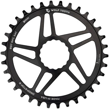 Wolf Tooth Direct Mount Chainring - 34t, RaceFace/Easton CINCH Direct Mount, Drop-Stop B, For Boost Cranks, 3mm Offset, Black EA Direct Mount Chainrings
