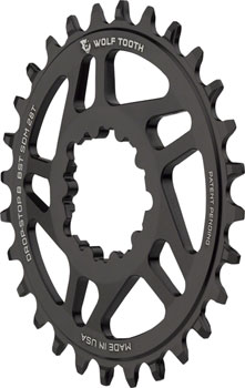 Wolf Tooth Direct Mount Chainring - 28t, SRAM Direct Mount, Drop-Stop B, For SRAM 3-Bolt Boost Cranks, 3mm Offset, Black EA Direct Mount Chainrings