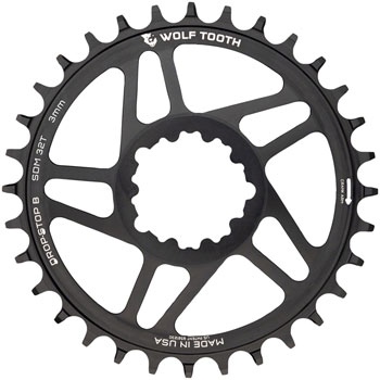 Wolf Tooth Direct Mount Chainring - 32t, SRAM Direct Mount, Drop-Stop B, For SRAM 3-Bolt Boost Cranks, 3mm Offset, Black EA Direct Mount Chainrings