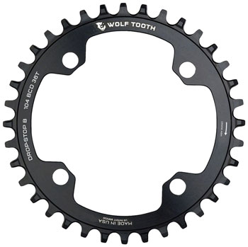 Wolf Tooth 104 BCD Chainring - 36t, 104 BCD, 4-Bolt, Drop-Stop B, Black EA Chainrings
