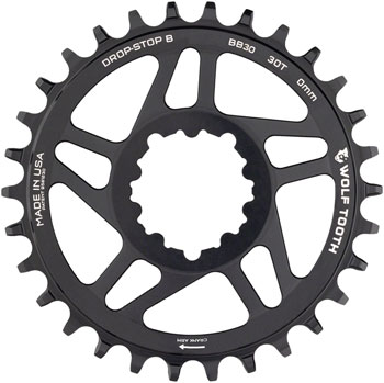 Wolf Tooth Direct Mount Chainring - 30t, SRAM Direct Mount, Drop-Stop B, For BB30 Short Spindle Cranksets, 0mm Offset, Black EA Direct Mount Chainrings