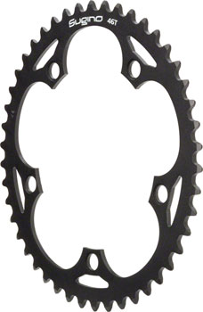 Sugino 48t x 130mm 1/2"x 1/8" 5-Bolt Chainring Black EA Chainrings