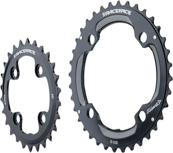 RaceFace Turbine 11-Speed Chainring: 64/104mm BCD, 24/34t, Black EA Chainrings