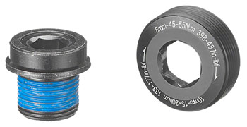 SAMOX ISIS Self-Extracting Right Hand eBike Crank Spindle Bolt - M15x1mm, 14mm Long, M22x1mm Cap, Black EA Crank Arm Fixing Bolt