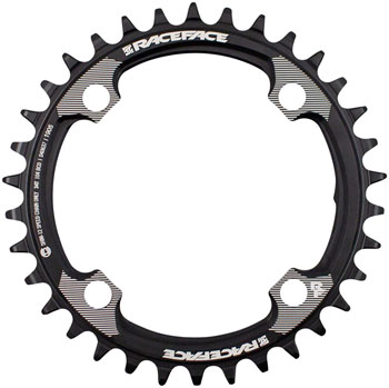 RaceFace 1x 104 BCD Hyperglide+ Chainring - 34t, 104 BCD, 4-Bolt, Requires Shimano 12-speed Hyperglide+ Chain, 7075 Aluminum, Black EA Chainrings