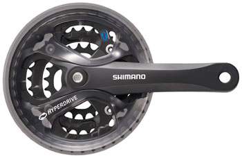 Shimano Acera FC-M361 Crankset - 170mm, 7/8-Speed, 48/38/28t, 104/64 BCD, Square Taper JIS Spindle Interface, Black EA Crankset