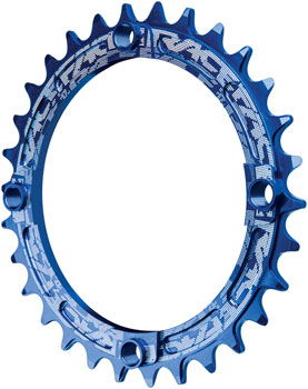RaceFace Narrow Wide Chainring: 104mm BCD, 30t, Blue EA Chainrings