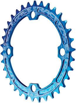 RaceFace Narrow Wide Chainring: 104mm BCD, 38t, Blue EA Chainrings