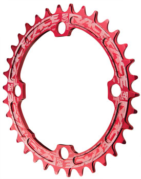RaceFace Narrow Wide Chainring: 104mm BCD, 38t, Red EA Chainrings