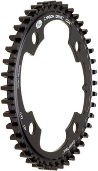 Gates Carbon Drive CDX CenterTrack Fin Line Front Belt Drive Ring - 46t, 4-Bolt,104mm BCD, Black EA Belt Drive Ring