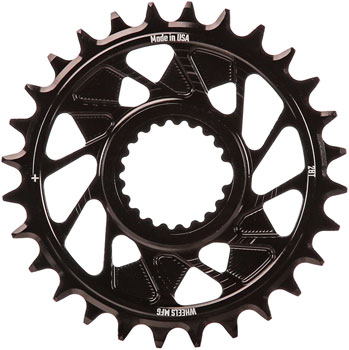 Wheels Manufacturing Direct Mount Chainring - 28t, Shimano Direct Mount, 1.5mm Outboard Offset, HG+ Chain Compatible, Black EA Direct Mount Chainrings