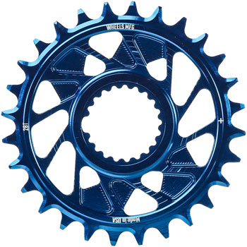 Wheels Manufacturing Direct Mount Chainring - 28t, Shimano Direct Mount, 1.5mm Outboard Offset, HG+ Chain Compatible, Blue EA Direct Mount Chainrings