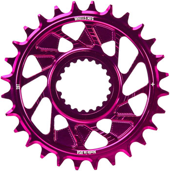 Wheels Manufacturing Direct Mount Chainring - 28t, Shimano Direct Mount, 1.5mm Outboard Offset, HG+ Chain Compatible, Purple EA Direct Mount Chainrings