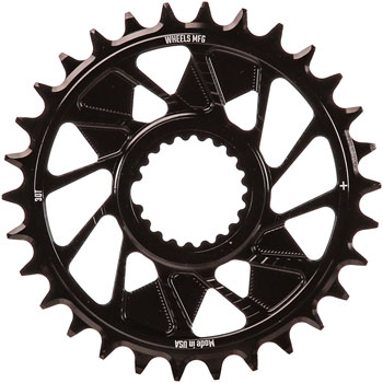 Wheels Manufacturing Direct Mount Chainring - 30t, Shimano Direct Mount, 1.5mm Outboard Offset, HG+ Chain Compatible, Black EA Direct Mount Chainrings
