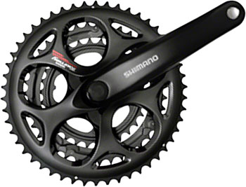 Shimano Tourney FC-A073 Crankset - 170mm, 7/8-Speed, 50/39/30t, Riveted, Square Taper JIS Spindle Interface, Black EA Crankset
