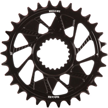 Wheels Manufacturing Direct Mount Chainring - 30t, Shimano Direct Mount, 1.5mm Inboard Offset, HG+ Chain Compatible, Black EA Direct Mount Chainrings