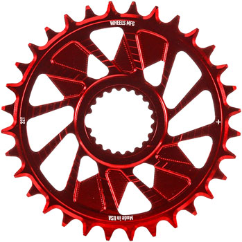 Wheels Manufacturing Direct Mount Chainring - 32t, Shimano Direct Mount, 1.5mm Outboard Offset, HG+ Chain Compatible, Red EA Direct Mount Chainrings