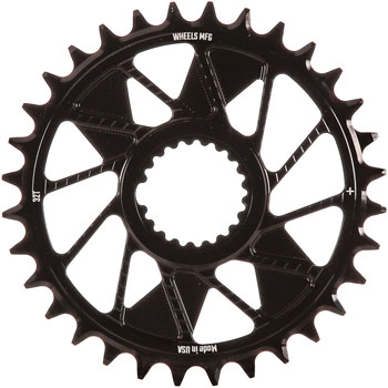 Wheels Manufacturing Direct Mount Chainring - 32t, Shimano Direct Mount, 1.5mm Inboard Offset, HG+ Chain Compatible, Black EA Direct Mount Chainrings