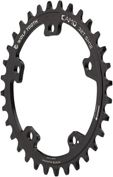 Wolf Tooth CAMO Aluminum Chainring - 34t, Wolf Tooth CAMO Mount, Drop-Stop ST for Shimano 12 Speed HG+, Black EA Chainrings
