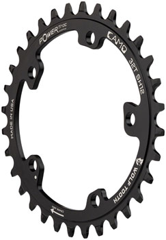 Wolf Tooth CAMO Aluminum Elliptical Chainring - 32t, Wolf Tooth CAMO Mount, Drop-Stop ST, Requires 12-Speed HG+ Chain, Black EA Chainrings