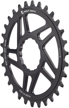 Wolf Tooth Direct Mount Chainring - 30t, RaceFace CINCH Direct Mount, Boost, 3mm Offset, Drop-Stop ST, Requires 12-Speed HG+ Chain, Black EA Direct Mount Chainrings