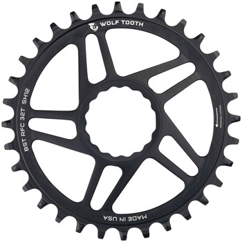 Wolf Tooth Direct Mount Chainring - 32t, RaceFace CINCH Direct Mount, Boost, 3mm Offset, Drop-Stop ST, Requires 12-Speed HG+ Chain, Black EA Direct Mount Chainrings