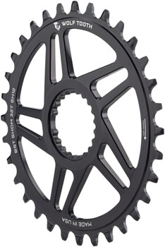Wolf Tooth Direct Mount Chainring - 28t, Shimano DM, For Boost Cranks, 3mm Offset, Drop-Stop ST, Requires 12-Speed HG+ Chain, Black EA Direct Mount Chainrings