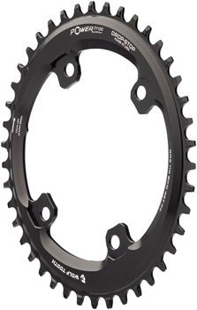 Wolf Tooth Elliptical Shimano 110 Asymmetric BCD Chainring - 42t, 110 Asymmetric BCD, 4-Bolt, Drop-Stop B, For Shimano GRX Cranks, Black EA Chainrings