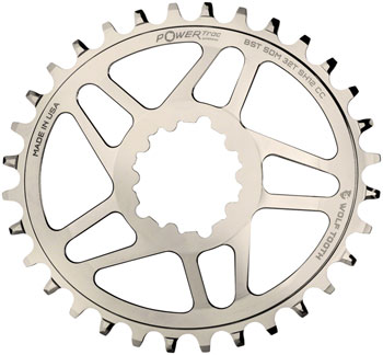 Wolf Tooth Elliptical Direct Mount Chainring - 32t, SRAM 3-Bolt DM, Drop-Stop ST, For SRAM Boost Cranks, Requires HG+ Chain, Nickel Plated EA Direct Mount Chainrings