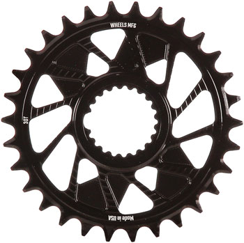 Wheels Manufacturing Direct Mount Chainring - 30t, Shimano Direct Mount, 1.5mm Inboard Offset, T-Type Chain Compatible, Black EA Direct Mount Chainrings