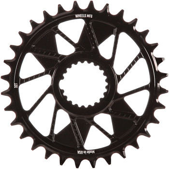 Wheels Manufacturing Direct Mount Chainring - 32t, Shimano Direct Mount, 1.5mm Inboard Offset, T-Type Chain Compatible, Black EA Direct Mount Chainrings
