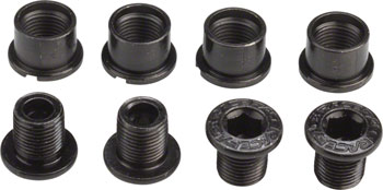 RaceFace Chainring Bolt/Nut Pack, 8x8.5mm 4-Pack Black EA Chainring Bolts