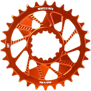 Wheels Manufacturing Direct Mount Chainring - 30t, SRAM 3-Bolt Direct Mount, 3mm Offset, T-Type Chain Compatible, Orange EA Direct Mount Chainrings