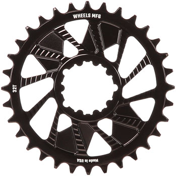 Wheels Manufacturing Direct Mount Chainring - 32t, SRAM 3-Bolt Direct Mount, 3mm Offset, T-Type Chain Compatible, Black EA Direct Mount Chainrings