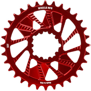 Wheels Manufacturing Direct Mount Chainring - 32t, SRAM 3-Bolt Direct Mount, 3mm Offset, T-Type Chain Compatible, Red EA Direct Mount Chainrings