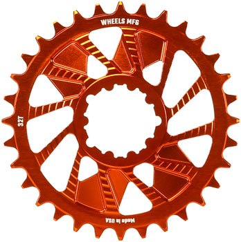 Wheels Manufacturing Direct Mount Chainring - 32t, SRAM 3-Bolt Direct Mount, 3mm Offset, T-Type Chain Compatible, Orange EA Direct Mount Chainrings