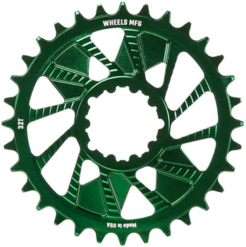 Wheels Manufacturing Direct Mount Chainring - 32t, SRAM 3-Bolt Direct Mount, 3mm Offset, T-Type Chain Compatible, Green EA Direct Mount Chainrings
