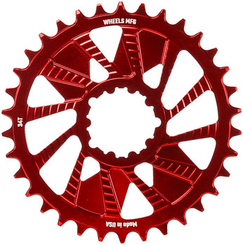 Wheels Manufacturing Direct Mount Chainring - 34t, SRAM 3-Bolt Direct Mount, 3mm Offset, T-Type Chain Compatible, Red EA Direct Mount Chainrings