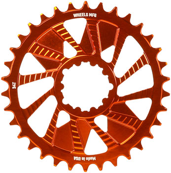 Wheels Manufacturing Direct Mount Chainring - 34t, SRAM 3-Bolt Direct Mount, 3mm Offset, T-Type Chain Compatible, Orange EA Direct Mount Chainrings