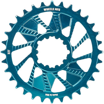 Wheels Manufacturing Direct Mount Chainring - 32t, SRAM 3-Bolt Direct Mount, 3mm Offset, Compatible with Hyperglide+ Chain, Teal EA Direct Mount Chainrings