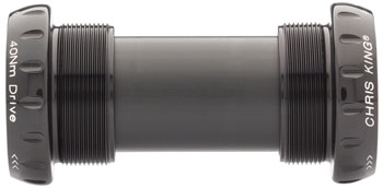 Chris King ThreadFit 24 Bottom Bracket with Fit Kit 4 - English, For Shimano Hollowtech II, Black EA Bottom Brackets