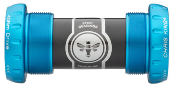 Chris King ThreadFit 24 Bottom Bracket with Fit Kit 4 - English, For Shimano Hollowtech II, Matte Turquoise EA Bottom Brackets