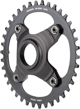 Shimano STEPS SM-CRE80-B Chainring - 38T Without Chainguard, 55mm Chainline, Black EA Ebike Chainrings and Sprockets