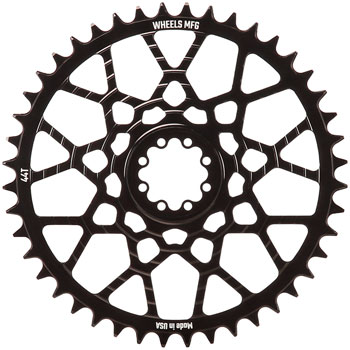 Wheels Manufacturing Gravel Direct Mount Chainring - 44t, SRAM 8-Bolt Direct Mount, 6.5mm Inboard Offset, T-Type Chain Compatible, Black EA Direct Mount Chainrings